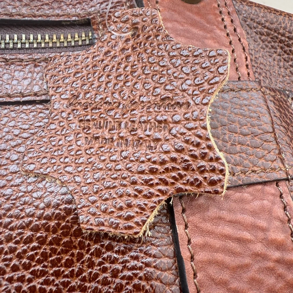 Anonimo Fiorentino Leather Travel Bag Brown Made In Italy